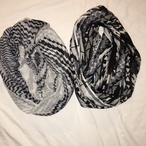 Vanity infinity zig-zag and Aztec print scarves
